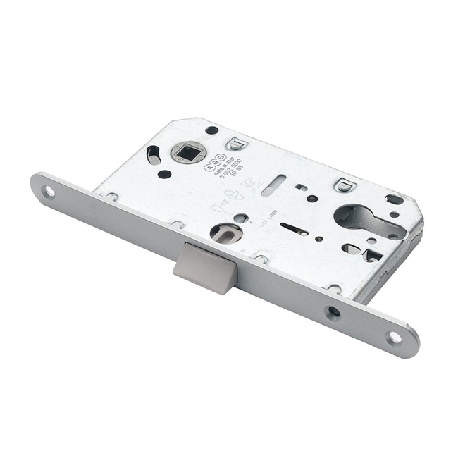 Door lock/for cylinder AGB EVO 196/85/50mm chrome-plated