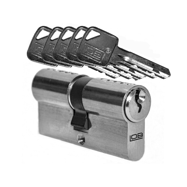 Lukusilinder LOB 65x45mm/5 võtit kroomi värvi