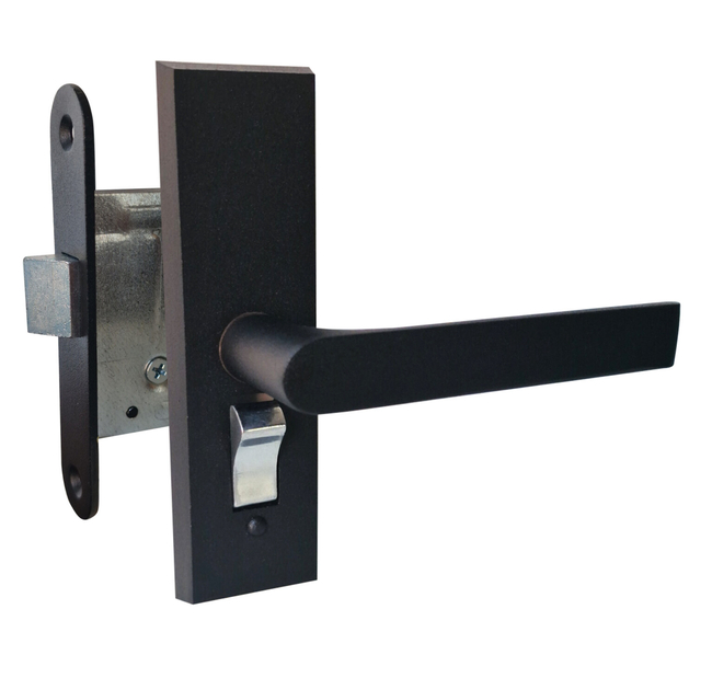 WC door lock body strike plate and coated black