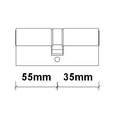 Door lock cylinder 55/35mm copper colour
