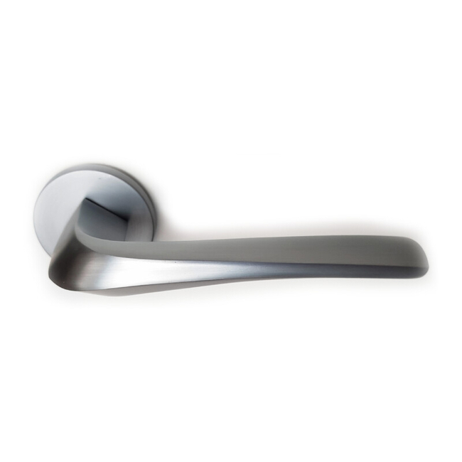 Door handle round with escutcheons AL580 IDEALINE matte chrome colour