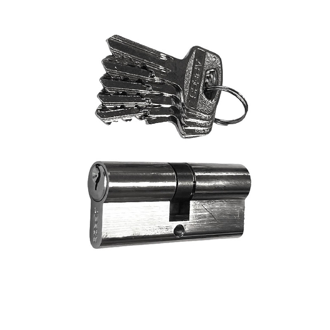 Lock cylinder Apecs 30x30mm/5 keys chrome colour