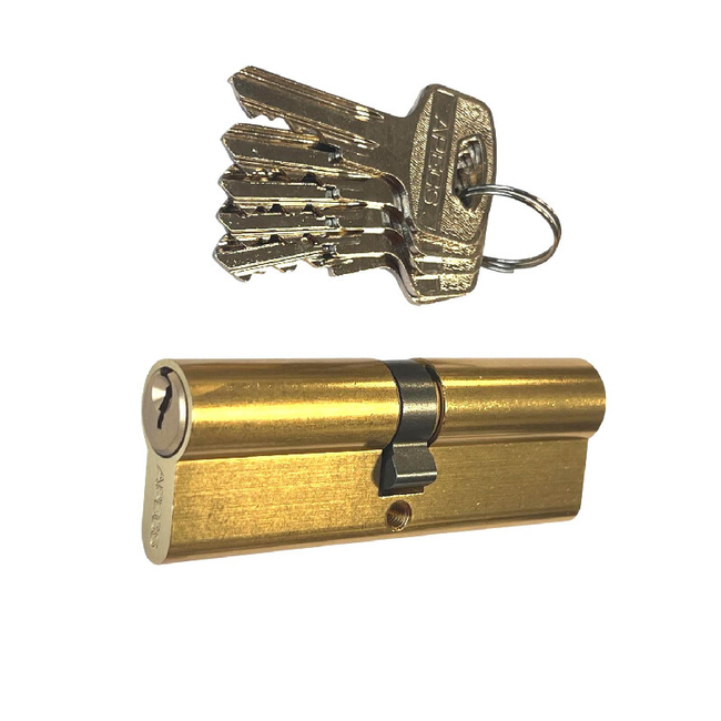 Lock cylinder Apecs 45x45mm/5 keys brass colour
