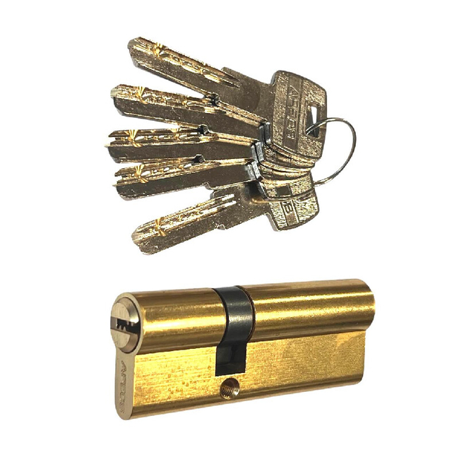 Lock security cylinder Apecs 30x40mm/5 keys brass colour