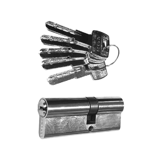 Lock security cylinder Apecs 35x40mm/5 keys chrome colour