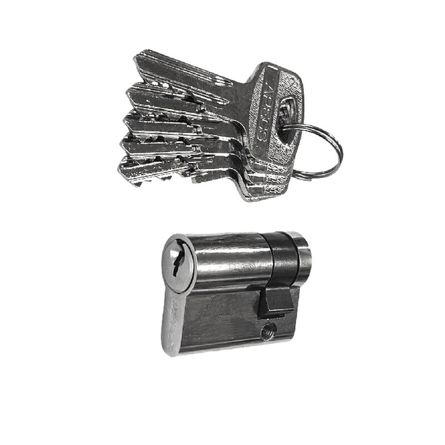 Lukusilinder Apecs 30x10mm/5 võtit kroomi värvi