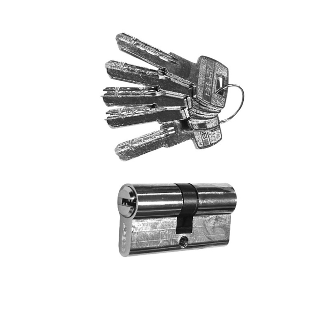 Lock security cylinder Apecs 30x30mm/5 keys chrome colour