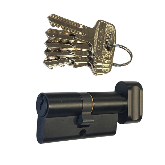 Lukusüdamik väändenupuga Apecs 30x30mm/5 võtit must
