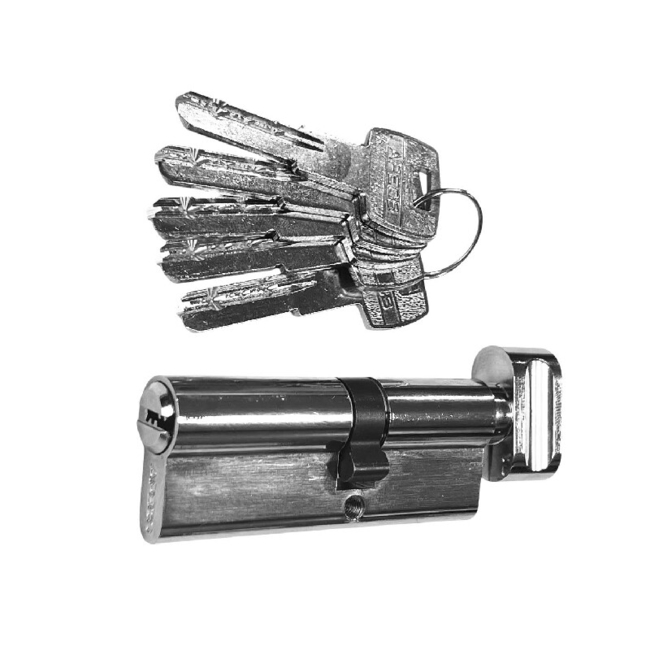 Lock security cylinder with thumbturn Apecs 35x40mm/5 keys chrome colour