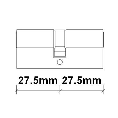 Lock cylinder 27.5x27.5mm/3 keys brass colour