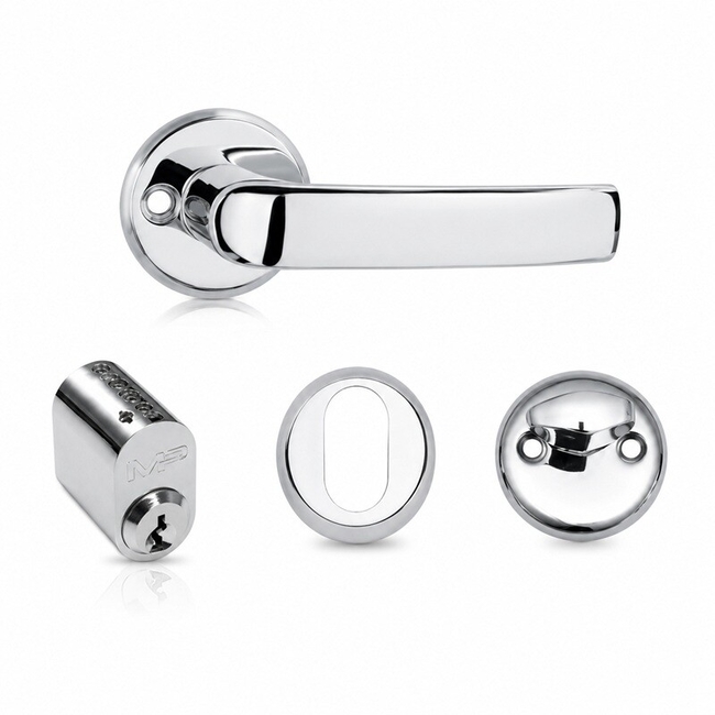 Ukselink ovaalse lukusüdamiku ja väändenupuga MP 13mm kroomi värvi