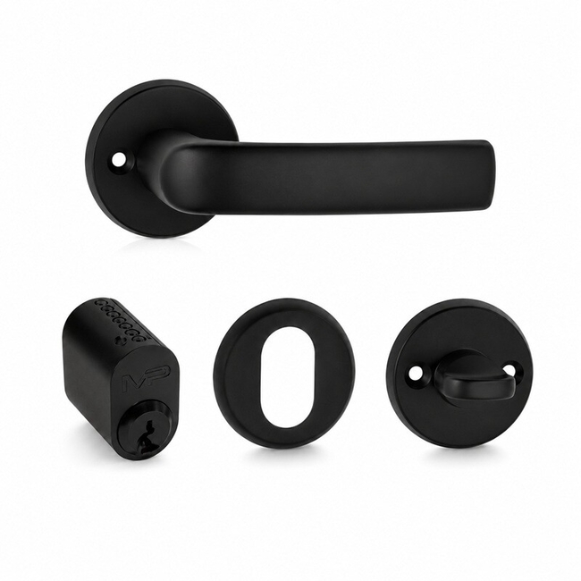 Ukselink ovaalse lukusüdamiku ja väändenupuga MP 13mm must