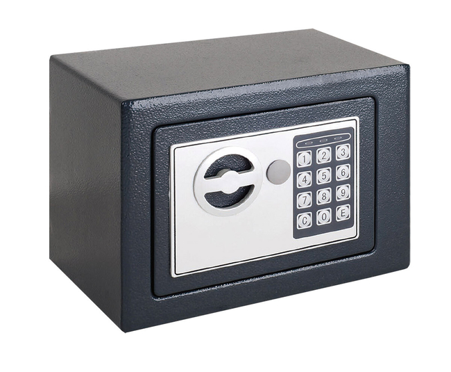 Safe with electronic with key 230x170x170mm grey