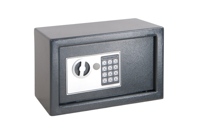 Safe with electronic with key 310x200x200mm grey