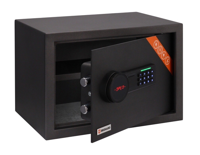 Safe with electronic with key FAMILY 350x250x250mm grey