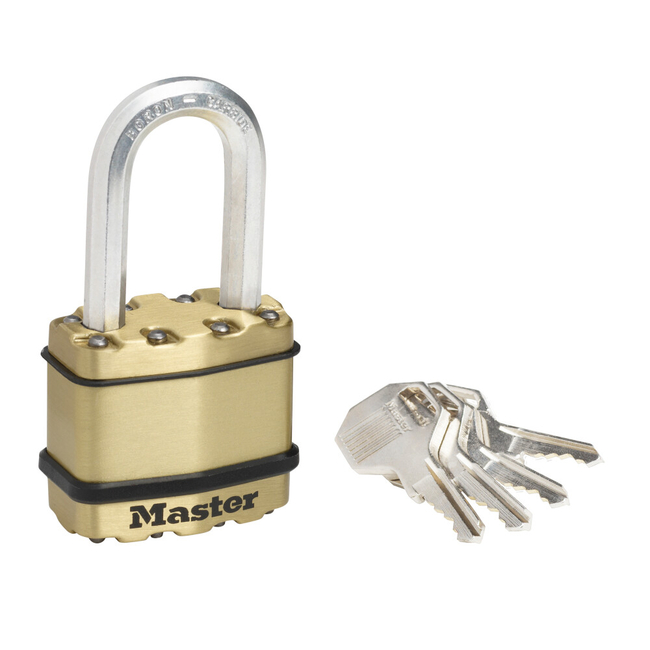 Tabalukk MASTERLOCK EXCELL 45/38mm Ø8mm messingu värvi