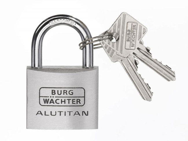 Padlock ALUTITAN 40/23.5mm Ø6.5mm steel colour