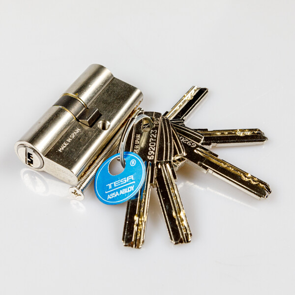 Lock security cylinder TESA 30x30mm/5 keys nickel colour
