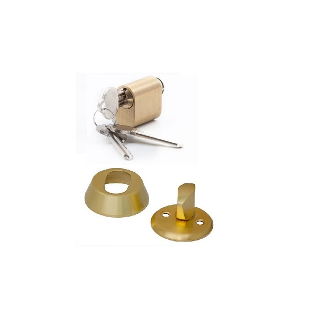 Oval lock cylinder coated VALNES 30/18mm/3 keys brass colour