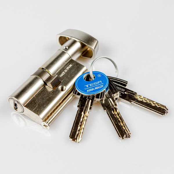 Lock security cylinder with thumbturn TESA 30x30mm/3 keys chrome colour
