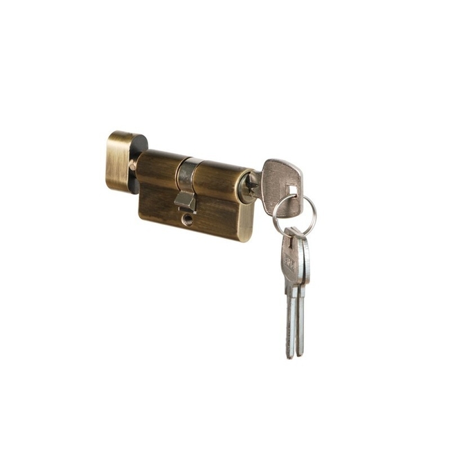 Lock cylinder with thumbturn VALNES 35x30mm/3 keys bronze colour