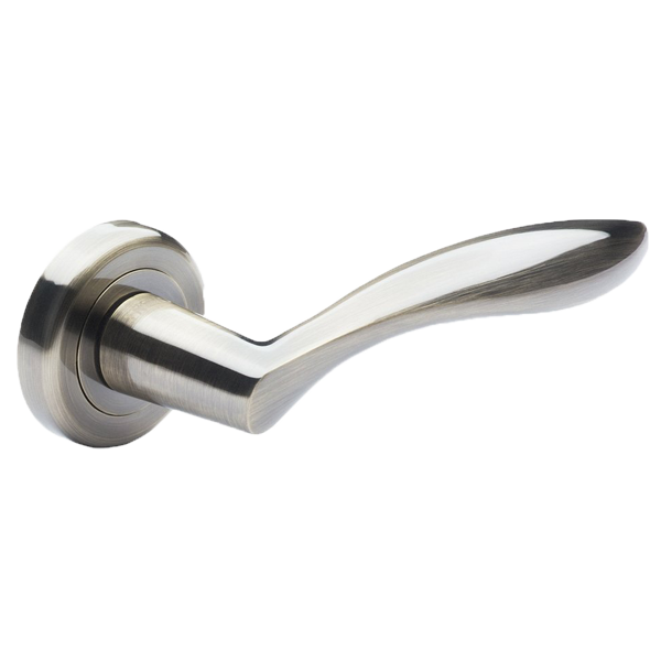 Door handle round with escutcheons COMO antique brass colour