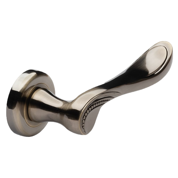 Door handle round with escutcheons ELISA antique brass colour