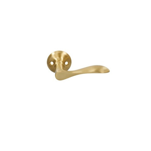 Door handle round with escutcheons/Scandinavian type VAL97 matte brass colour