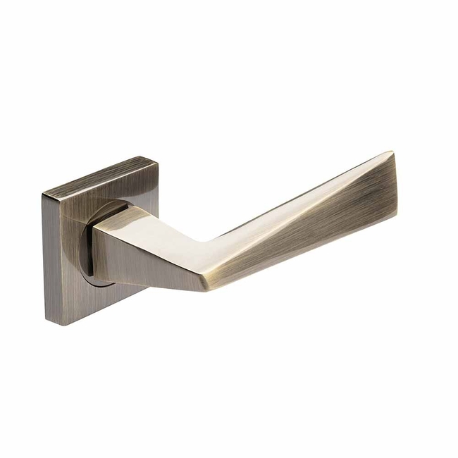 Door handle square with escutcheons MIA antique brass colour