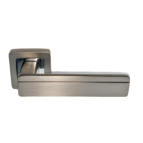 Door handle square with escutcheons NEGA IDEALINE graphite/chrome colour