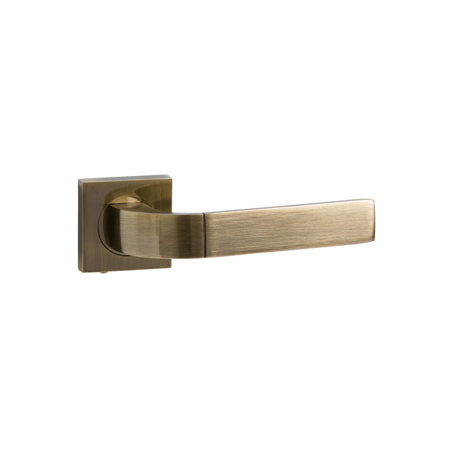 Door handle square with escutcheons A1432 antique brass colour