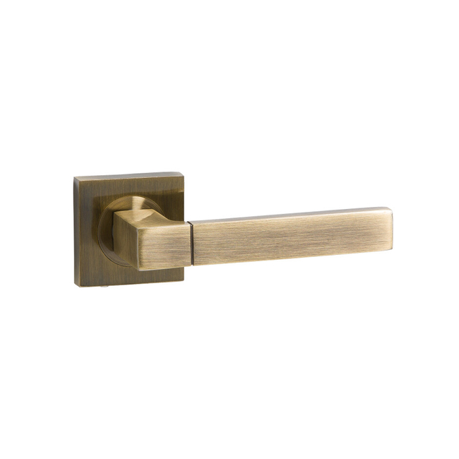 Door handle square with escutcheons A1348 antique brass colour