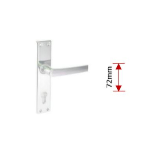 Aluminium door handle with escutcheons 72mm chrome-plated