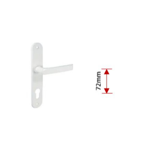 Door handle with escutcheons 72mm white