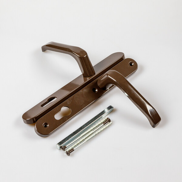 Door handle for narrow-body lock 92mm brown