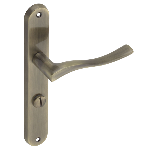 Door handle long escutcheon and with closer Basic Line DH-94A 72mm left antique brass colour