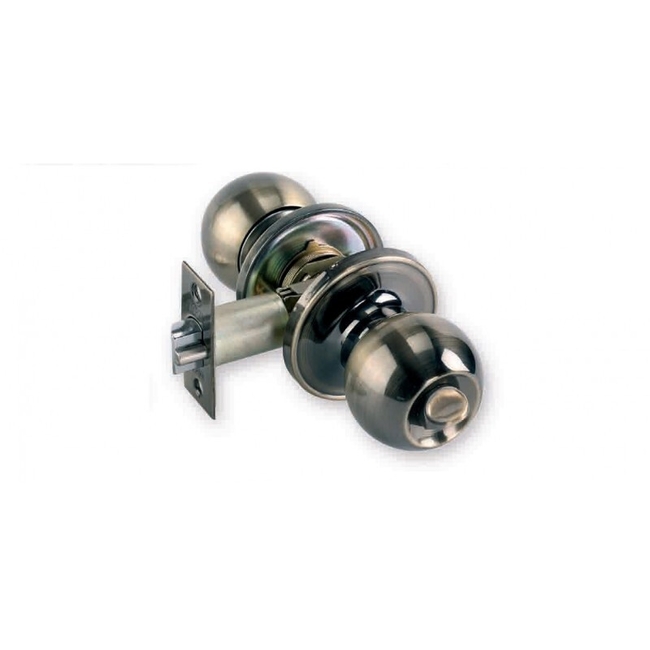Round WC door handle with lock Valnes 85mm bronze