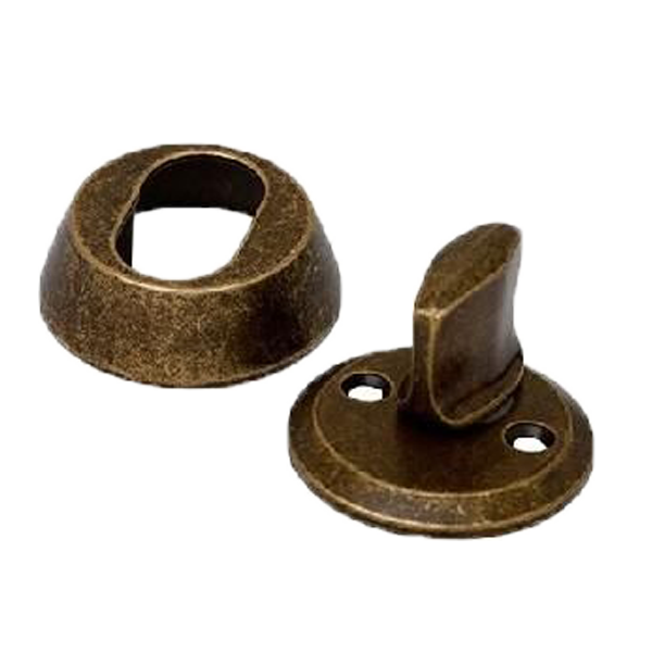 Oval lock cylinder closer and with escutcheon VALNES 30/18mm/3 keys bronze colour