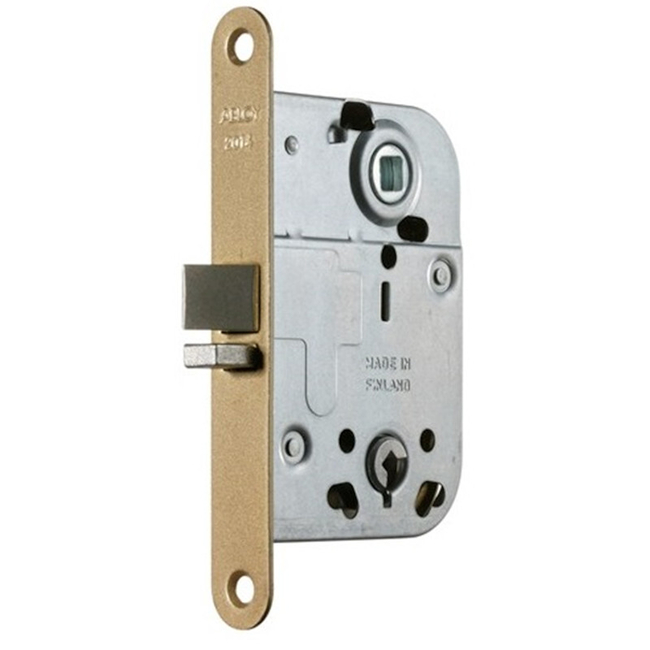 Door lock Abloy 2014 with strike plate 0045 72mm dark yellow