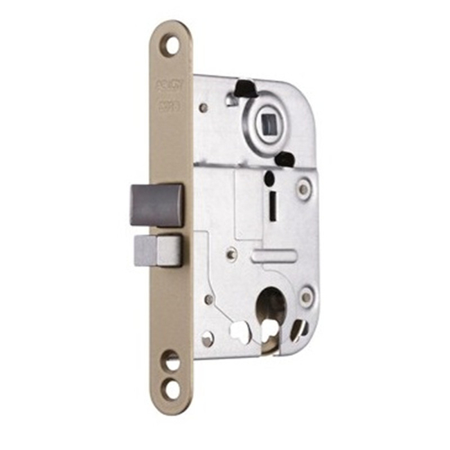 Door lock Abloy 2018 with strike plate 0045 72mm dark yellow