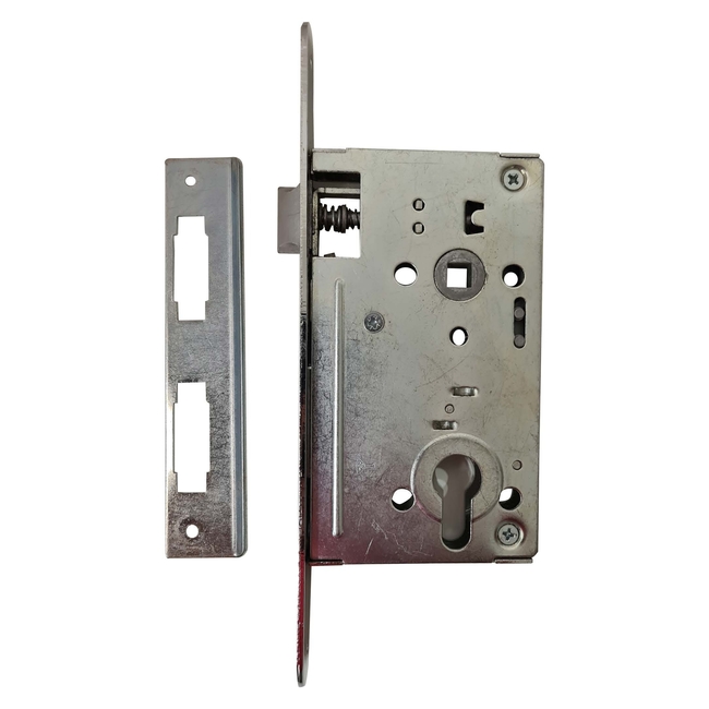 Door lock with strike plate AGRA 72mm/55mm galvanized