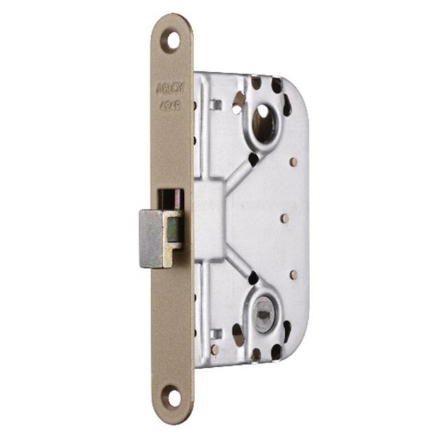 Sliding door lock with strike plate ABLOY 4249 72mm/ 45mm/ bronze