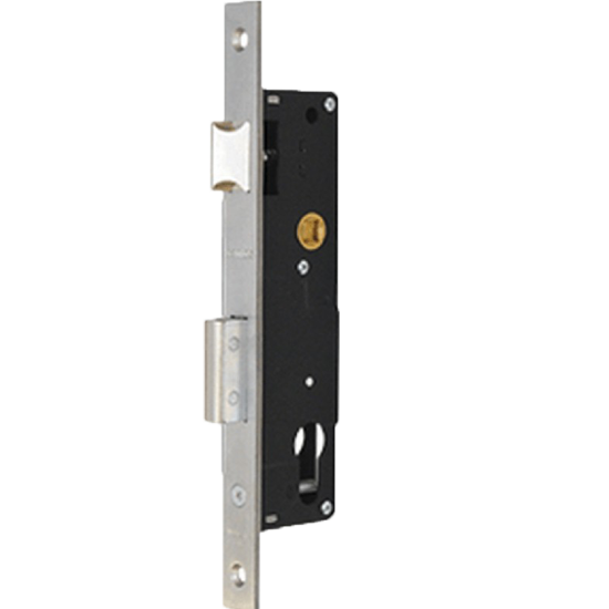 Narrow-profile lock body lock with strike plate 30 mm