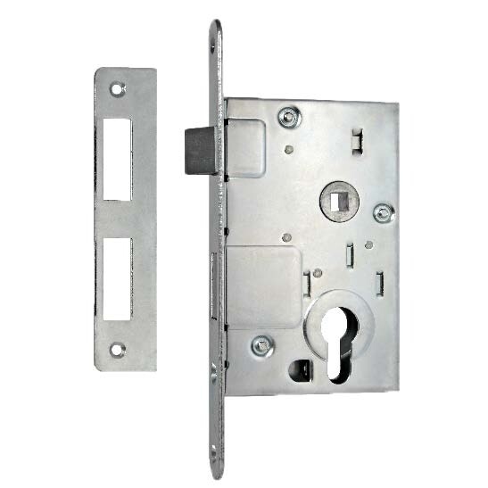 Door lock with strike plate ZV4 55mm galvanized