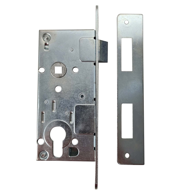 Door lock with strike plate ZV45 72mm galvanized