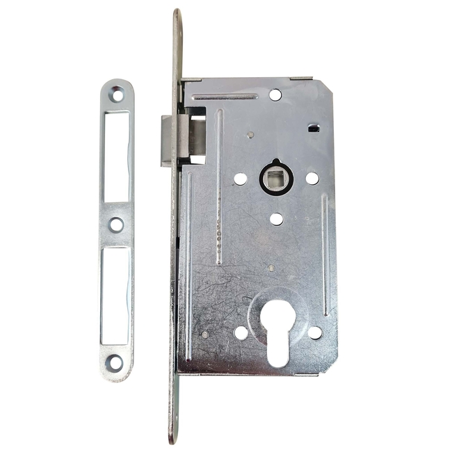 Door lock with strike plate INA left galvanized