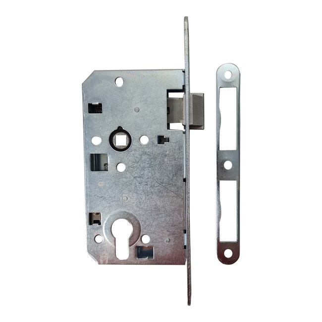Door lock with strike plate INA right galvanized